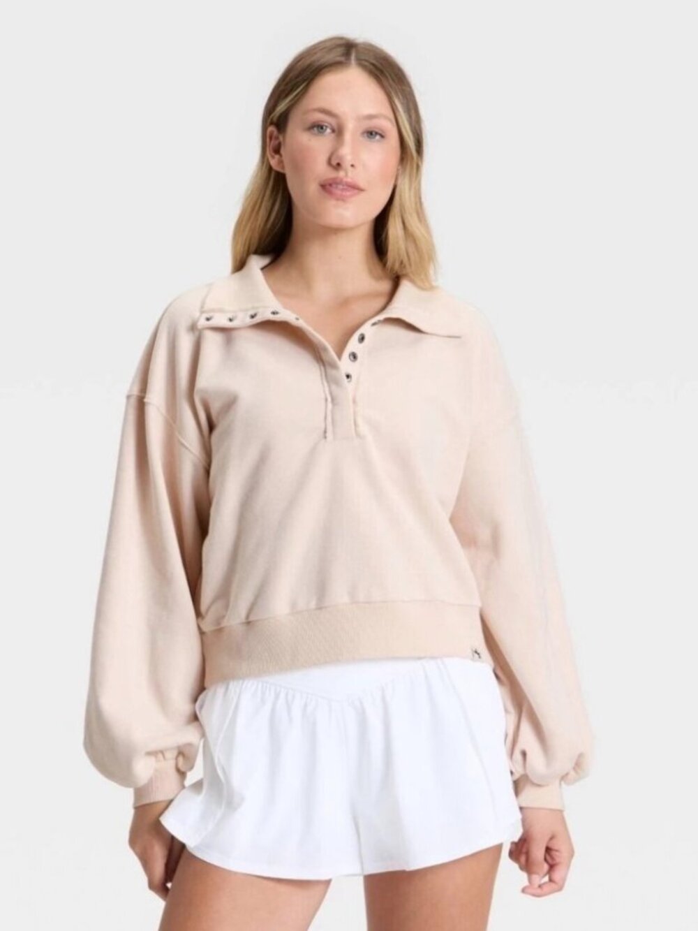 JoyLab French Henley Button up Sweater